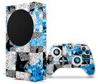 WraptorSkinz Skin Wrap compatible with the 2020 XBOX Series S Console and Controller Checker Skull Splatter Blue (XBOX NOT INCLUDED)