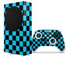 WraptorSkinz Skin Wrap compatible with the 2020 XBOX Series S Console and Controller Checkers Blue (XBOX NOT INCLUDED)