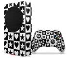 WraptorSkinz Skin Wrap compatible with the 2020 XBOX Series S Console and Controller Hearts And Stars Black and White (XBOX NOT INCLUDED)