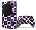WraptorSkinz Skin Wrap compatible with the 2020 XBOX Series S Console and Controller Purple Hearts And Stars (XBOX NOT INCLUDED)