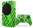 WraptorSkinz Skin Wrap compatible with the 2020 XBOX Series S Console and Controller Ripped Fishnets Green (XBOX NOT INCLUDED)