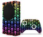 WraptorSkinz Skin Wrap compatible with the 2020 XBOX Series S Console and Controller Skull and Crossbones Rainbow (XBOX NOT INCLUDED)