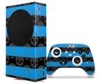 WraptorSkinz Skin Wrap compatible with the 2020 XBOX Series S Console and Controller Skull Stripes Blue (XBOX NOT INCLUDED)