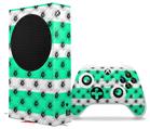 WraptorSkinz Skin Wrap compatible with the 2020 XBOX Series S Console and Controller Kearas Daisies Stripe SeaFoam (XBOX NOT INCLUDED)