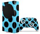 WraptorSkinz Skin Wrap compatible with the 2020 XBOX Series S Console and Controller Kearas Polka Dots Black And Blue (XBOX NOT INCLUDED)
