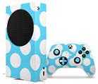 WraptorSkinz Skin Wrap compatible with the 2020 XBOX Series S Console and Controller Kearas Polka Dots White And Blue (XBOX NOT INCLUDED)