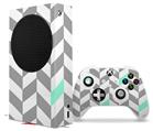 WraptorSkinz Skin Wrap compatible with the 2020 XBOX Series S Console and Controller Chevrons Gray And Seafoam (XBOX NOT INCLUDED)