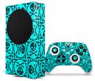 WraptorSkinz Skin Wrap compatible with the 2020 XBOX Series S Console and Controller Skull Patch Pattern Blue (XBOX NOT INCLUDED)