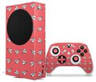 WraptorSkinz Skin Wrap compatible with the 2020 XBOX Series S Console and Controller Paper Planes Coral (XBOX NOT INCLUDED)