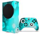 WraptorSkinz Skin Wrap compatible with the 2020 XBOX Series S Console and Controller Bokeh Hex Neon Teal (XBOX NOT INCLUDED)