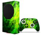 WraptorSkinz Skin Wrap compatible with the 2020 XBOX Series S Console and Controller Cubic Shards Green (XBOX NOT INCLUDED)