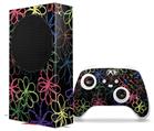 WraptorSkinz Skin Wrap compatible with the 2020 XBOX Series S Console and Controller Kearas Flowers on Black (XBOX NOT INCLUDED)