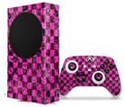 WraptorSkinz Skin Wrap compatible with the 2020 XBOX Series S Console and Controller Pink Checkerboard Sketches (XBOX NOT INCLUDED)