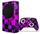 WraptorSkinz Skin Wrap compatible with the 2020 XBOX Series S Console and Controller Purple Star Checkerboard (XBOX NOT INCLUDED)
