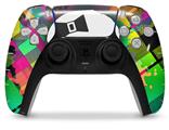 WraptorSkinz Skin Wrap compatible with the Sony PS5 DualSense Controller Rainbow Plaid Skull (CONTROLLER NOT INCLUDED)