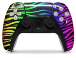 WraptorSkinz Skin Wrap compatible with the Sony PS5 DualSense Controller Rainbow Zebra (CONTROLLER NOT INCLUDED)