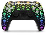 WraptorSkinz Skin Wrap compatible with the Sony PS5 DualSense Controller Skull and Crossbones Rainbow (CONTROLLER NOT INCLUDED)