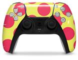 WraptorSkinz Skin Wrap compatible with the Sony PS5 DualSense Controller Kearas Polka Dots Pink And Yellow (CONTROLLER NOT INCLUDED)