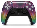 WraptorSkinz Skin Wrap compatible with the Sony PS5 DualSense Controller Tie Dye Red and Purple Stripes (CONTROLLER NOT INCLUDED)
