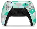 WraptorSkinz Skin Wrap compatible with the Sony PS5 DualSense Controller Brushed Circles Seafoam (CONTROLLER NOT INCLUDED)