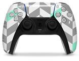WraptorSkinz Skin Wrap compatible with the Sony PS5 DualSense Controller Chevrons Gray And Seafoam (CONTROLLER NOT INCLUDED)