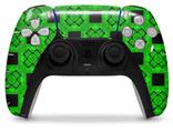 WraptorSkinz Skin Wrap compatible with the Sony PS5 DualSense Controller Criss Cross Green (CONTROLLER NOT INCLUDED)