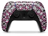 WraptorSkinz Skin Wrap compatible with the Sony PS5 DualSense Controller Splatter Girly Skull Pink (CONTROLLER NOT INCLUDED)