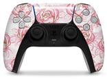 WraptorSkinz Skin Wrap compatible with the Sony PS5 DualSense Controller Flowers Pattern Roses 13 (CONTROLLER NOT INCLUDED)