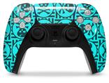 WraptorSkinz Skin Wrap compatible with the Sony PS5 DualSense Controller Skull Patch Pattern Blue (CONTROLLER NOT INCLUDED)