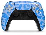 WraptorSkinz Skin Wrap compatible with the Sony PS5 DualSense Controller Skull Sketches Blue (CONTROLLER NOT INCLUDED)