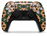 WraptorSkinz Skin Wrap compatible with the Sony PS5 DualSense Controller Floral Pattern Orange (CONTROLLER NOT INCLUDED)