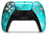 WraptorSkinz Skin Wrap compatible with the Sony PS5 DualSense Controller Bokeh Hex Neon Teal (CONTROLLER NOT INCLUDED)