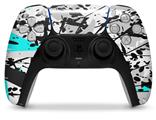 WraptorSkinz Skin Wrap compatible with the Sony PS5 DualSense Controller Baja 0018 Neon Teal (CONTROLLER NOT INCLUDED)