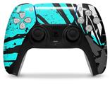 WraptorSkinz Skin Wrap compatible with the Sony PS5 DualSense Controller Baja 0040 Neon Teal (CONTROLLER NOT INCLUDED)