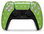 WraptorSkinz Skin Wrap compatible with the Sony PS5 DualSense Controller Hearts Green On White (CONTROLLER NOT INCLUDED)