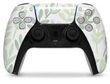 WraptorSkinz Skin Wrap compatible with the Sony PS5 DualSense Controller Watercolor Leaves White (CONTROLLER NOT INCLUDED)