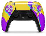 WraptorSkinz Skin Wrap compatible with the Sony PS5 DualSense Controller Drip Purple Yellow Teal (CONTROLLER NOT INCLUDED)