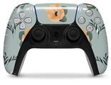 WraptorSkinz Skin Wrap compatible with the Sony PS5 DualSense Controller Poppy Orange Light Blue (CONTROLLER NOT INCLUDED)
