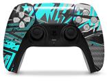 WraptorSkinz Skin Wrap compatible with the Sony PS5 DualSense Controller Baja 0032 Neon Teal (CONTROLLER NOT INCLUDED)