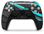 WraptorSkinz Skin Wrap compatible with the Sony PS5 DualSense Controller Baja 0014 Neon Teal (CONTROLLER NOT INCLUDED)