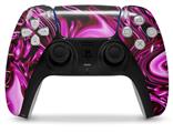 WraptorSkinz Skin Wrap compatible with the Sony PS5 DualSense Controller Liquid Metal Chrome Hot Pink Fuchsia (CONTROLLER NOT INCLUDED)