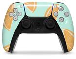 WraptorSkinz Skin Wrap compatible with the Sony PS5 DualSense Controller Oranges Blue (CONTROLLER NOT INCLUDED)