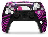 WraptorSkinz Skin Wrap compatible with the Sony PS5 DualSense Controller Pink Zebra Skull (CONTROLLER NOT INCLUDED)