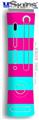 XBOX 360 Faceplate Skin - Psycho Stripes Neon Teal and Hot Pink