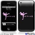 iPhone 3GS Skin - Fight Like A Girl Breast Cancer Kick Boxer