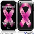 iPhone 3GS Skin - Fight Like a Girl Breast Cancer Pink Ribbon on Black
