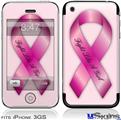 iPhone 3GS Skin - Fight Like a Girl Breast Cancer Pink Ribbon on Pink