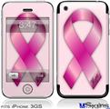 iPhone 3GS Skin - Hope Breast Cancer Pink Ribbon on Pink