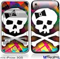 iPhone 3GS Skin - Rainbow Plaid Skull