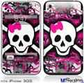 iPhone 3GS Skin - Splatter Girly Skull